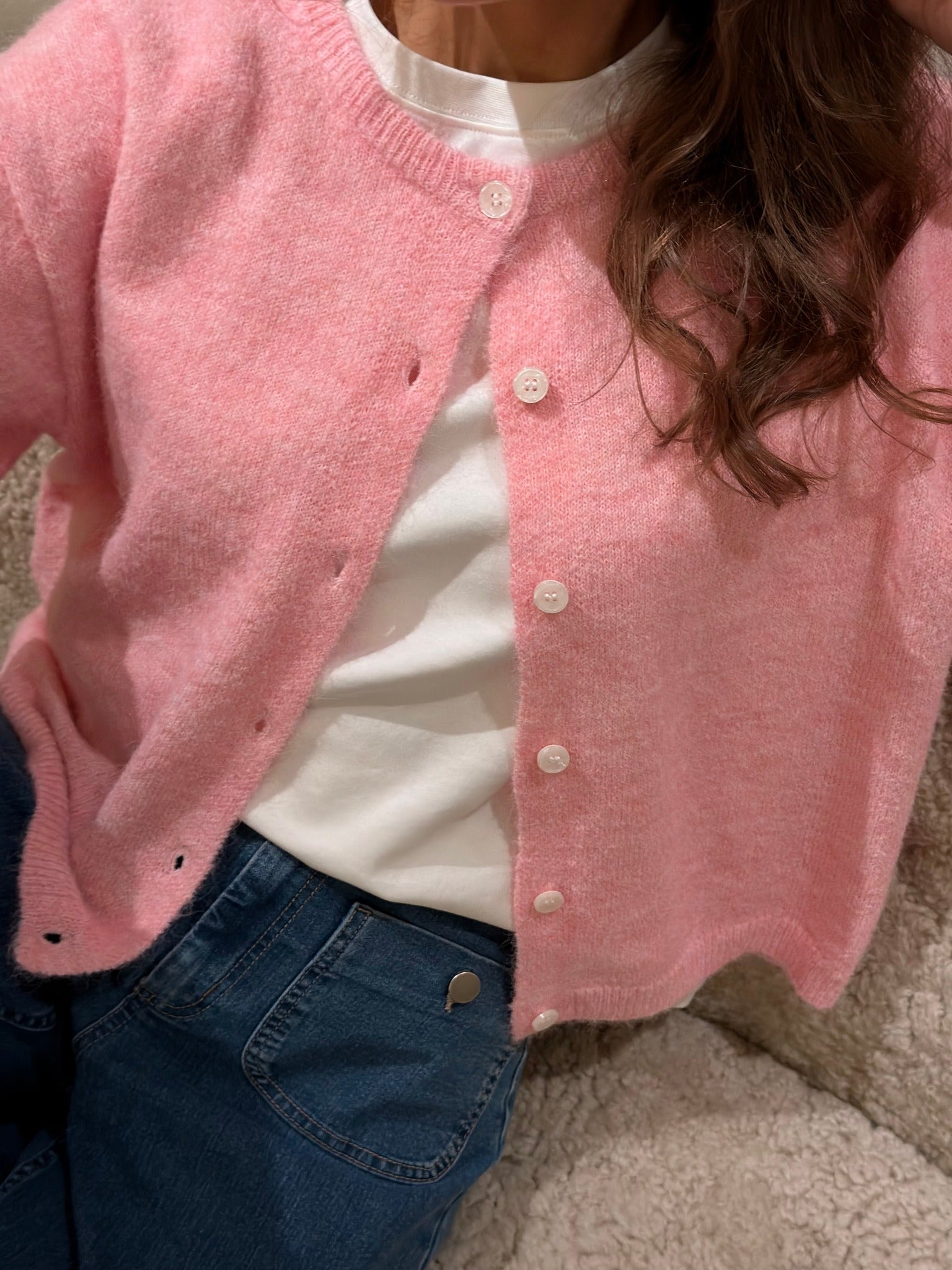 VMHOPE Knit Cardigan - Roseate Spoonbill